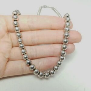 Vintage Napier Silver Tone Beaded Necklace, Perfect for Layering, Minimal Signed